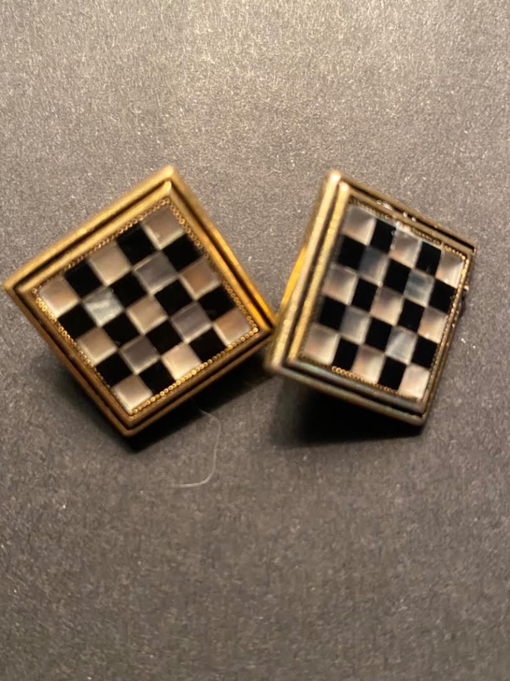 Unique Vintage Checkerboard Cuff Links